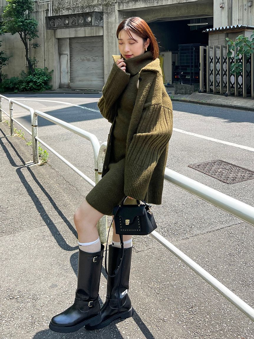 SNIDEL「タートルネックミニニットワンピース」|ワンピース|