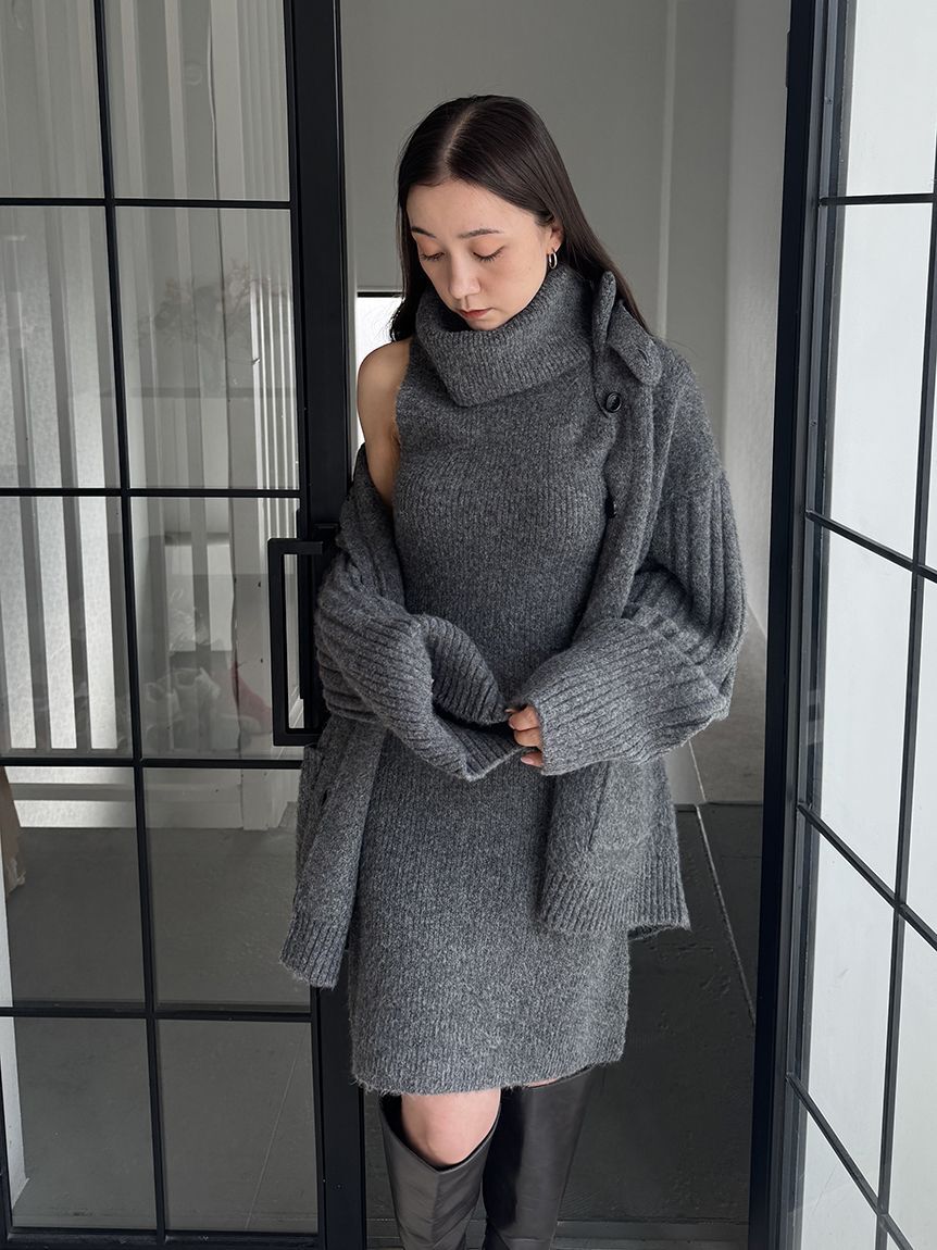SNIDEL「タートルネックミニニットワンピース」|ワンピース|GRY