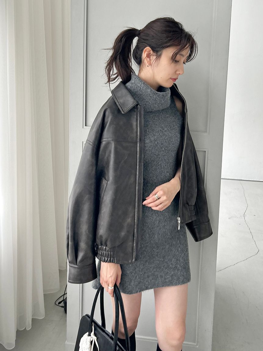 SNIDEL「タートルネックミニニットワンピース」|ワンピース|