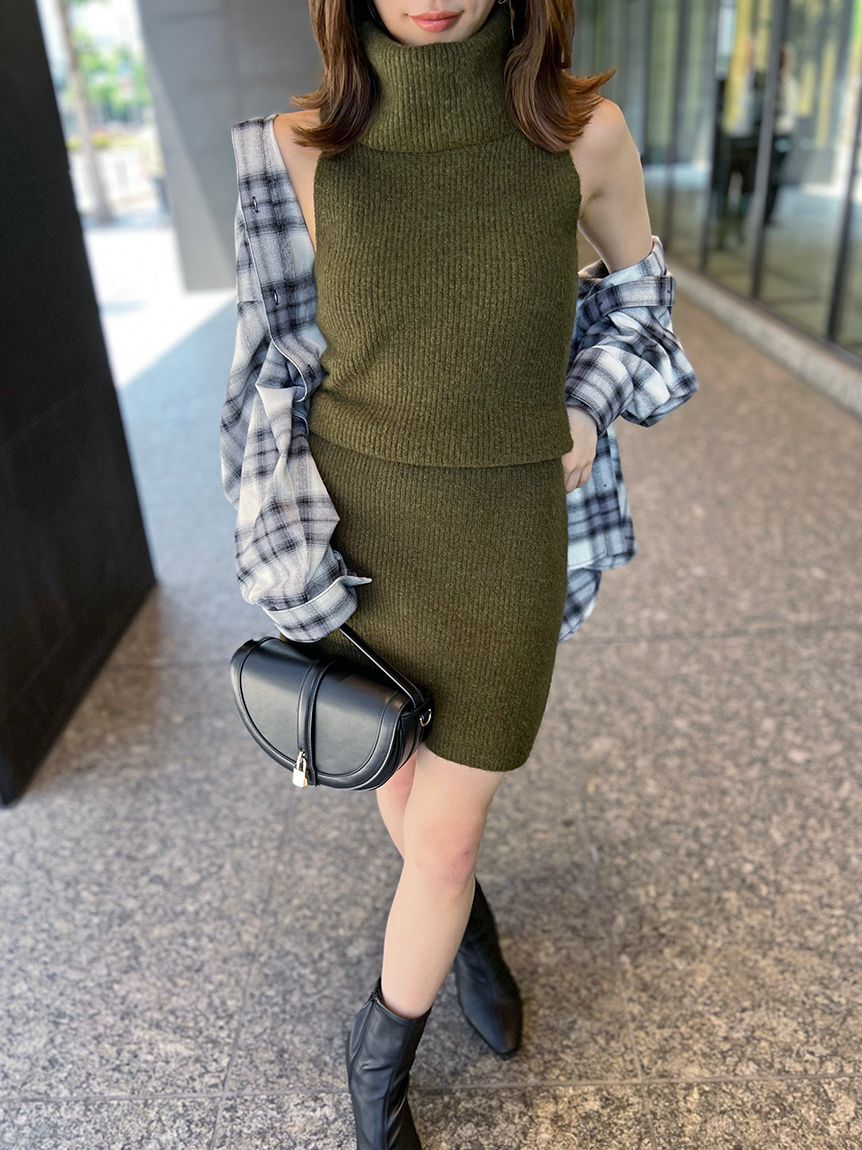 SNIDEL「タートルネックミニニットワンピース」|ワンピース|