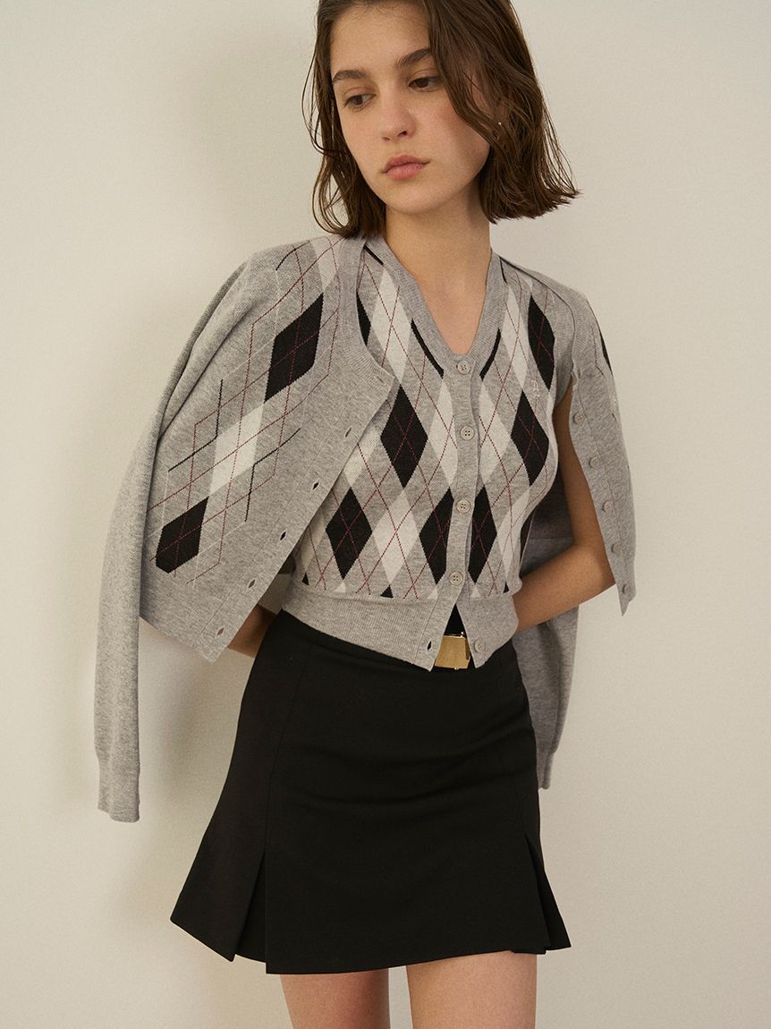 SNIDEL「アーガイルカーディガン」|カーディガン|