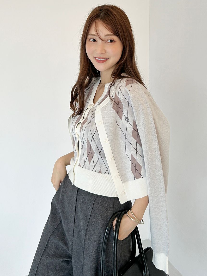 SNIDEL「アーガイルカーディガン」|カーディガン|