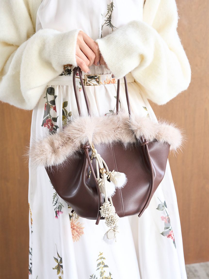 SNIDEL「ファーバケットバッグ」|ハンドバッグ|