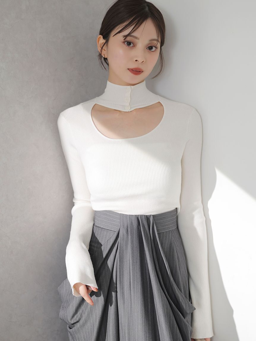 SNIDEL「2wayクロップドハイネックプルオーバー」|ニット・セーター|IVR