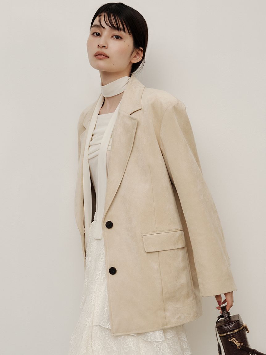 FRAY I.D「バリエレザーライクテーラードジャケット」|テーラードジャケット|BEG