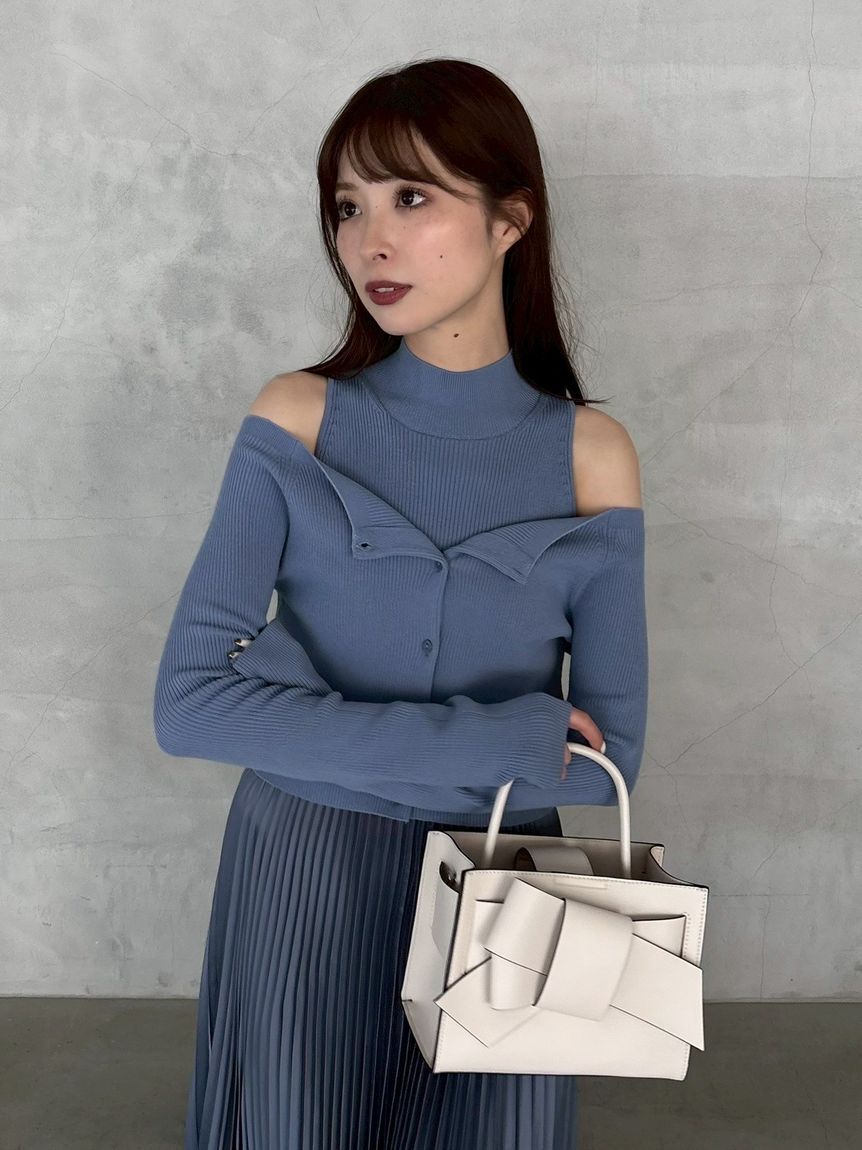 FRAY I.D「ランダムリブクロップドカーディガン」|カーディガン|BLU