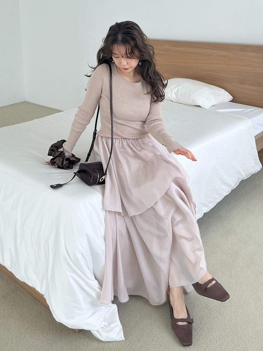 FRAY I.D「ニットドッキングワンピース」|ワンピース|