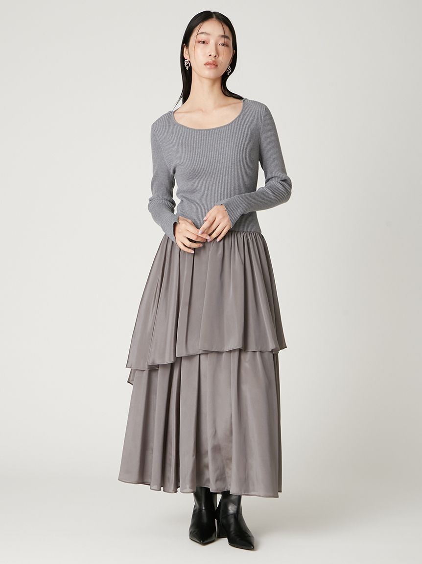 FRAY I.D「ニットドッキングワンピース」|ワンピース|