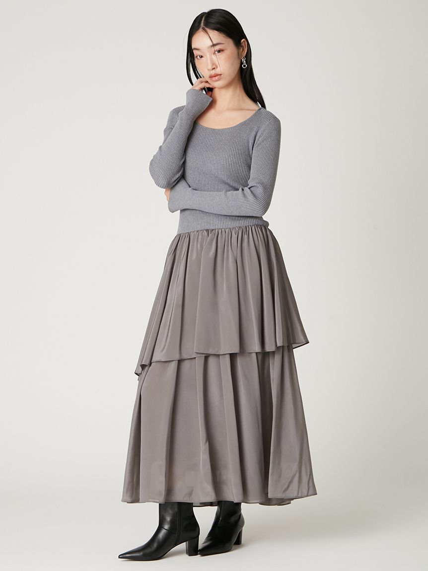 FRAY I.D「ニットドッキングワンピース」|ワンピース|