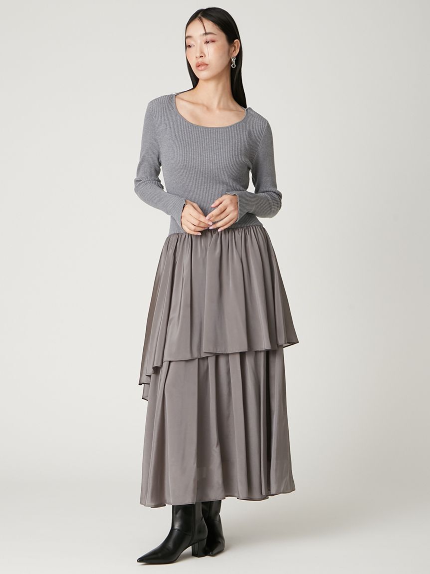 FRAY I.D「ニットドッキングワンピース」|ワンピース|