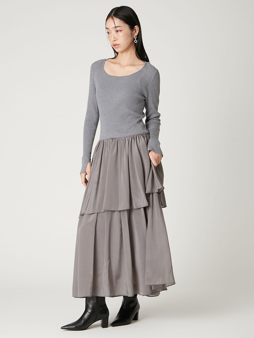 FRAY I.D「ニットドッキングワンピース」|ワンピース|