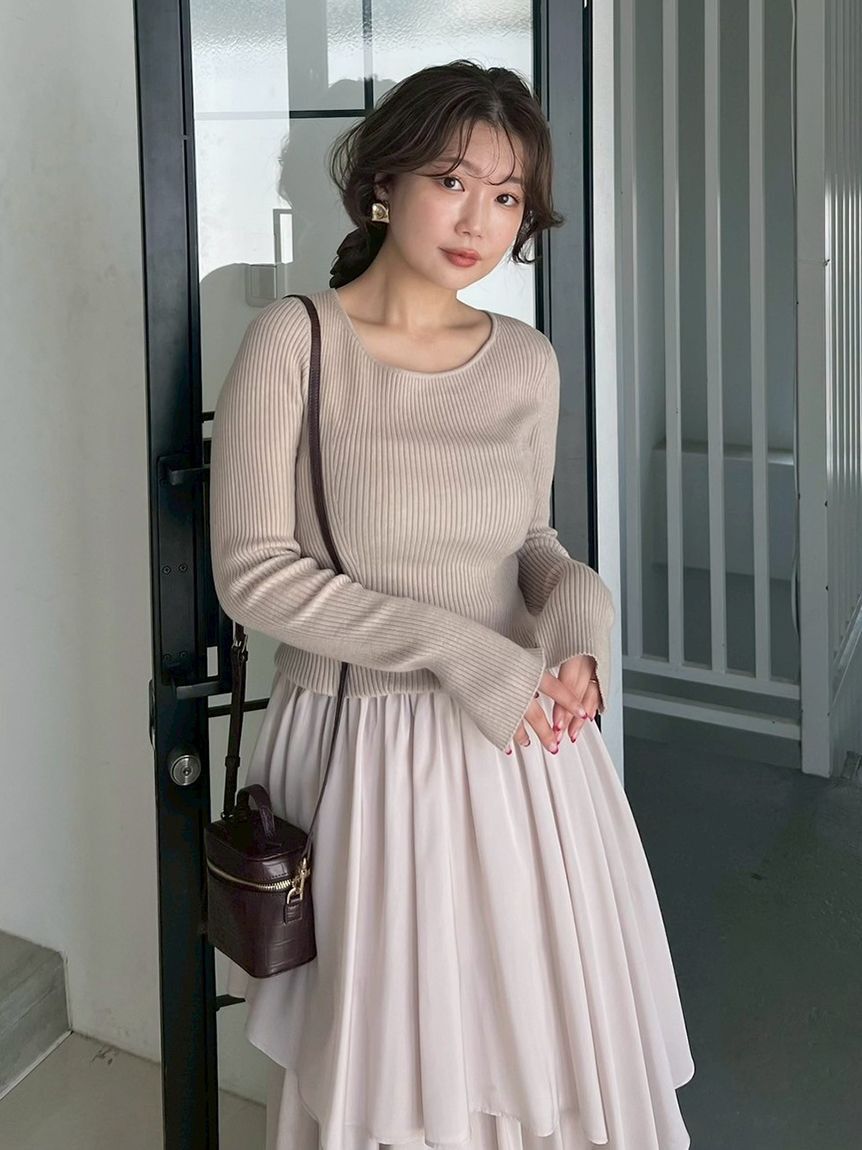 FRAY I.D「ニットドッキングワンピース」|ワンピース|