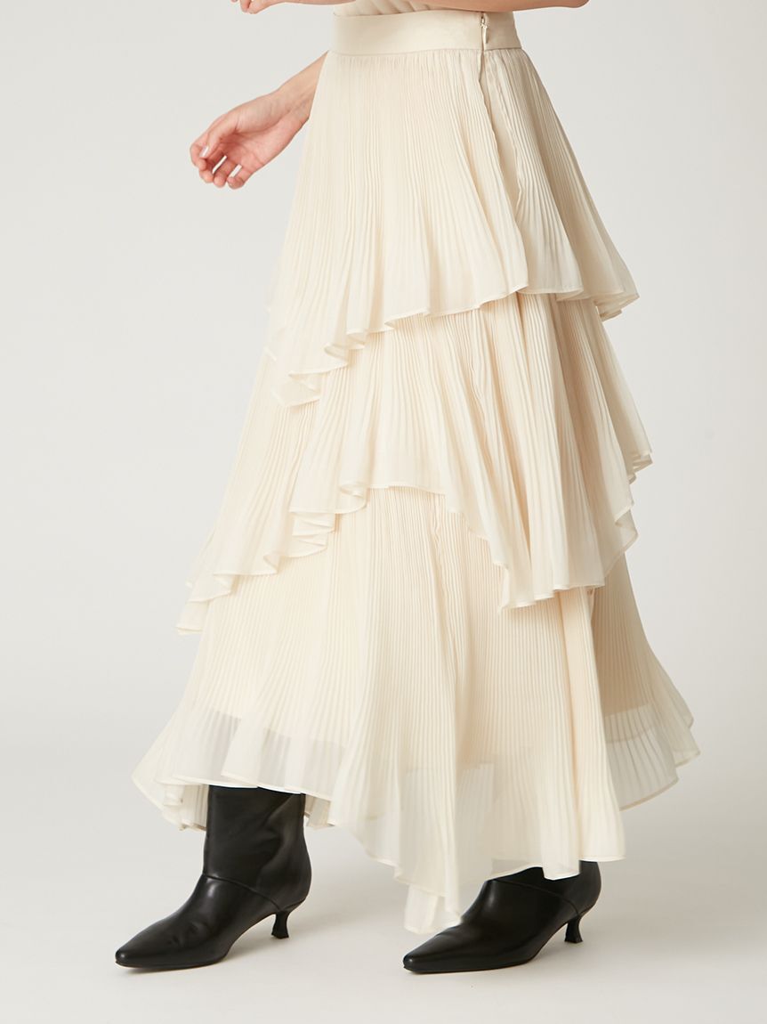 FRAY I.D「ランダムティアードシアープリーツスカート」|スカート|