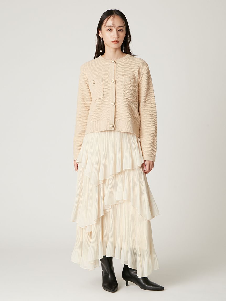 FRAY I.D「ランダムティアードシアープリーツスカート」|スカート|