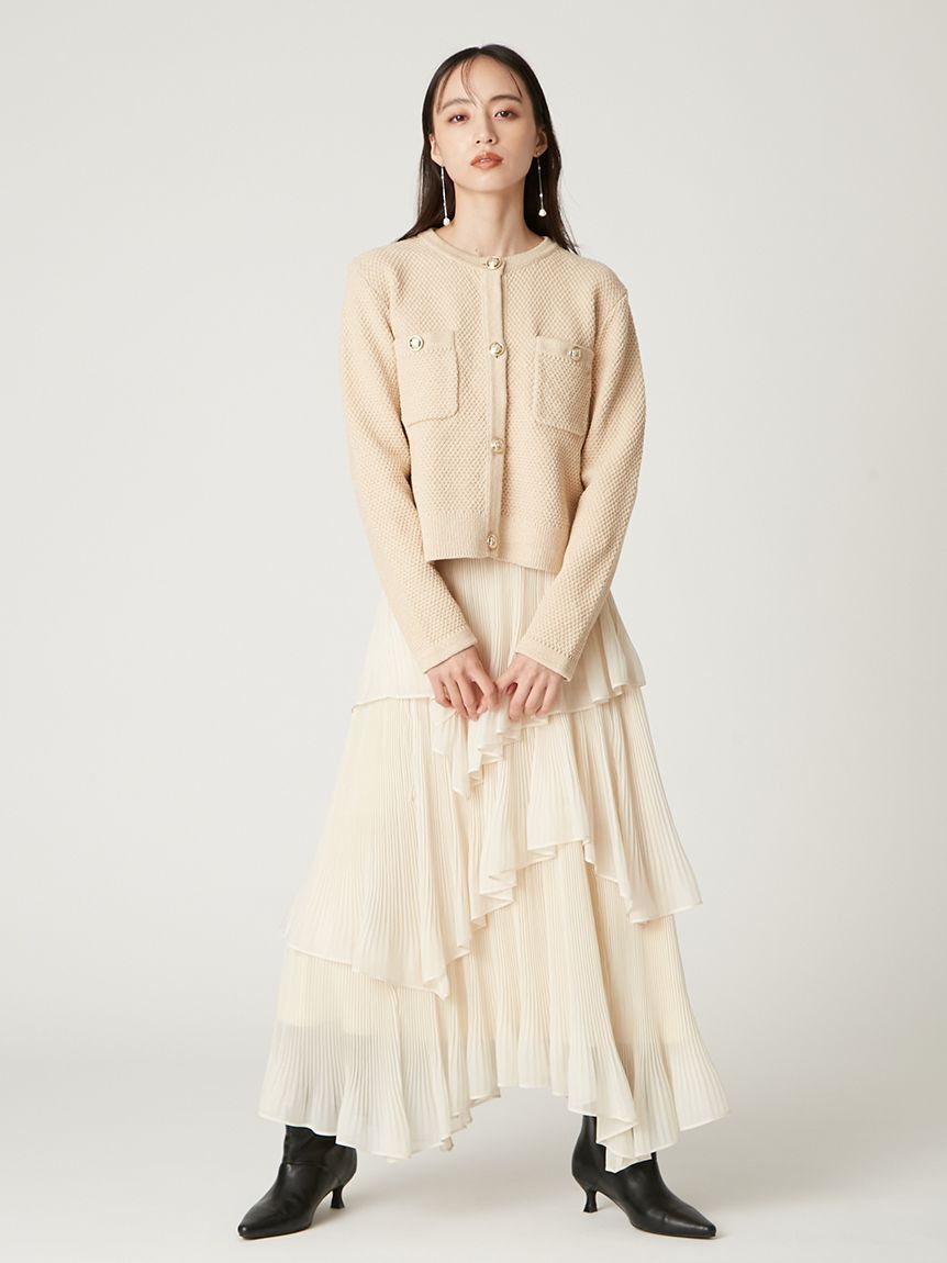 FRAY I.D「ランダムティアードシアープリーツスカート」|スカート|