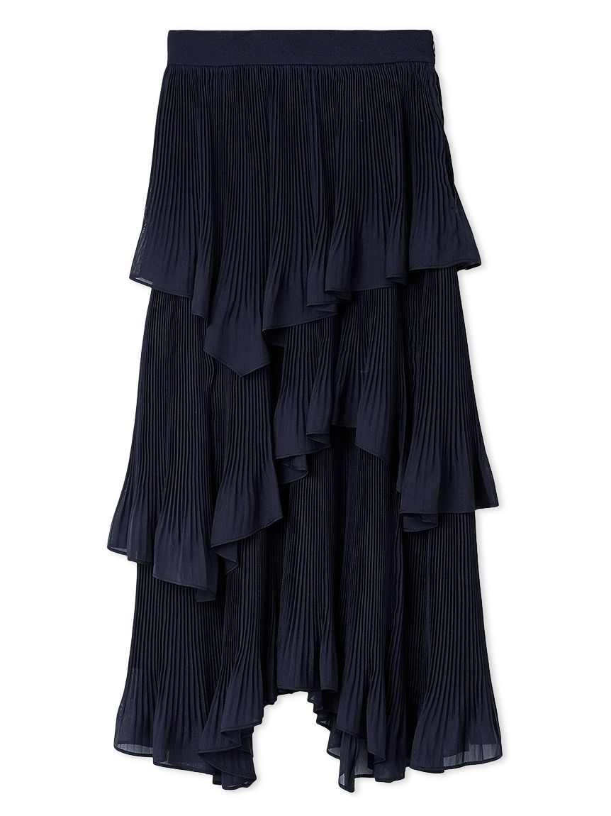 FRAY I.D「ランダムティアードシアープリーツスカート」|スカート|NVY