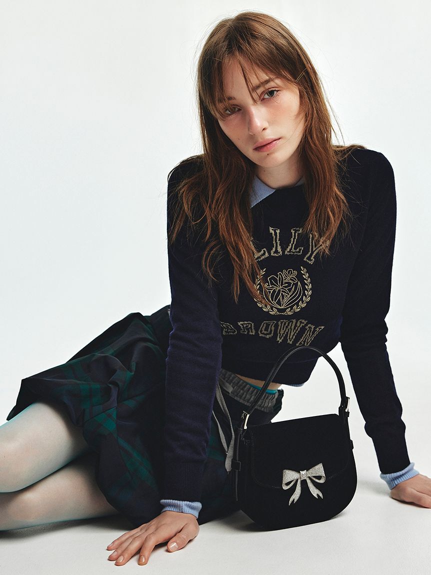 LILY BROWN「シャツレイヤードニットトップス」|ニット・セーター|