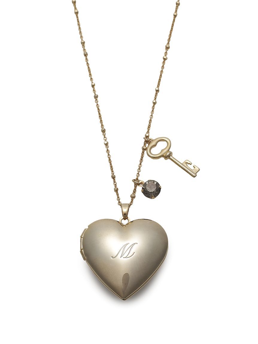 LILY BROWN「イニシャルハートロケットネックレス」|ネックレス|BLK