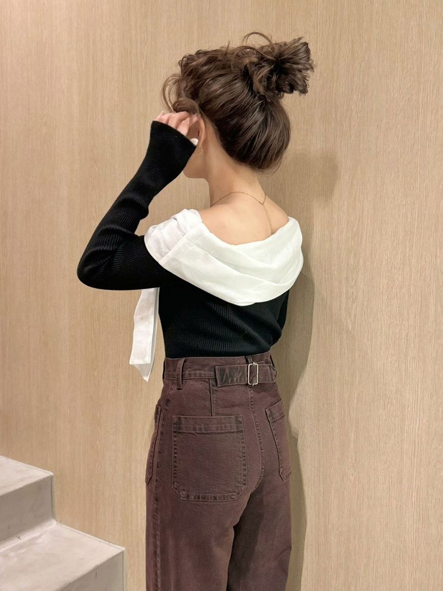 LILY BROWN「リボンディテールドッキングニット」|ニット・セーター|