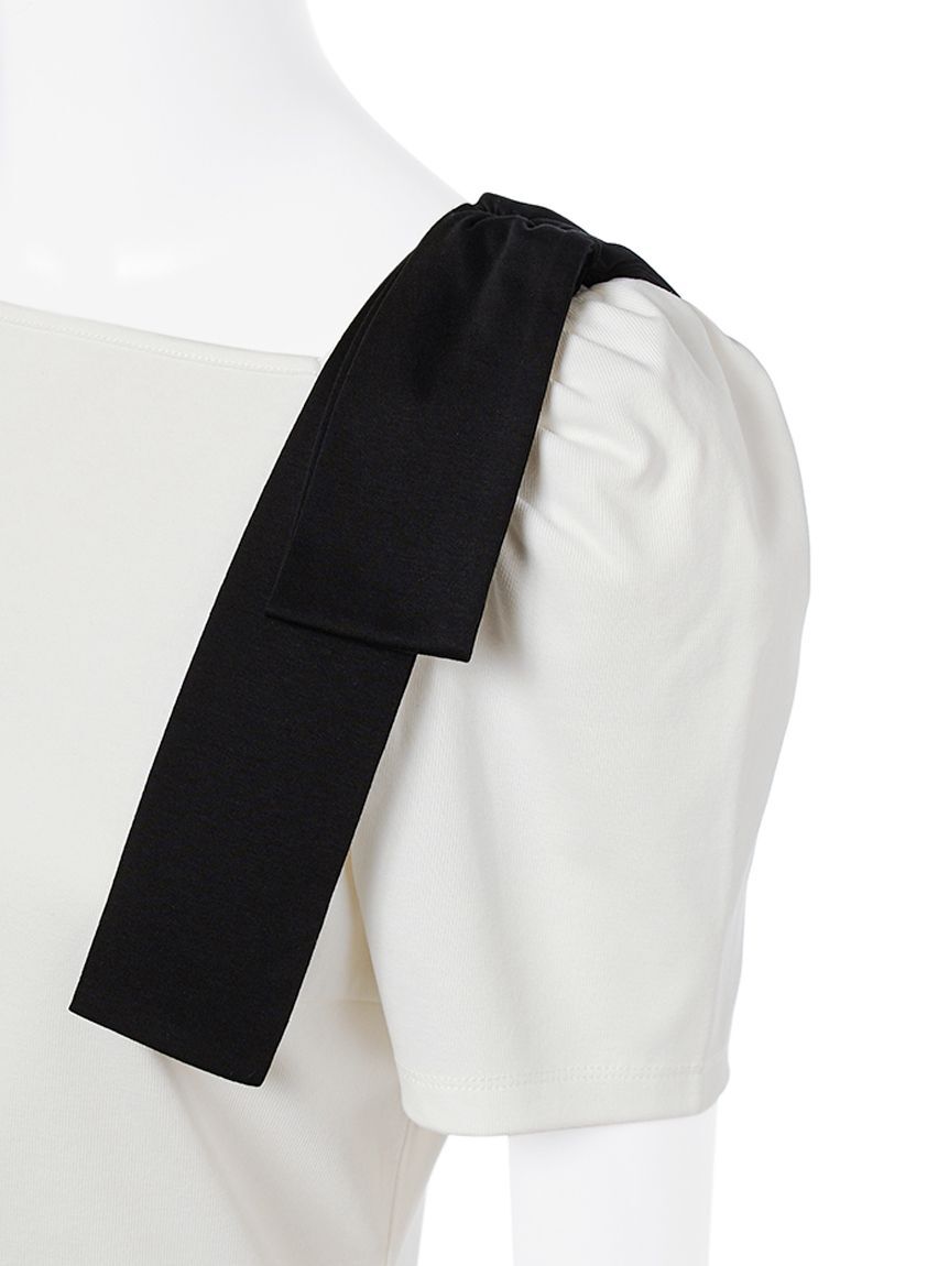 CELFORD「ショルダーリボンハーフスリーブカットトップス」|Tシャツ・カットソー|