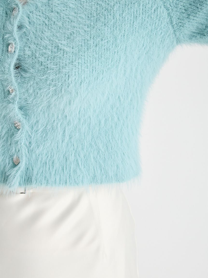 CELFORD「フェザーヤーンビジュー釦カーディガン」|カーディガン|