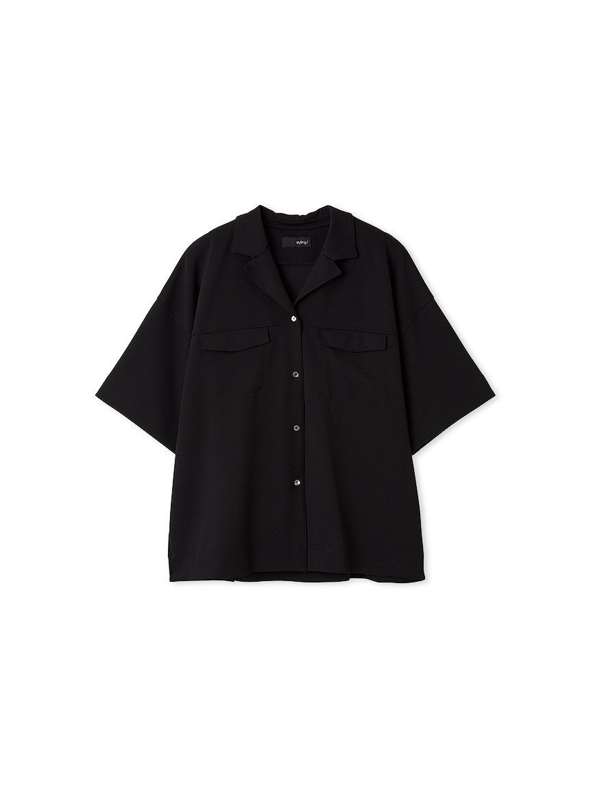 styling/「【セットアップ対応】ジョーゼットオープンカラーシャツ」|シャツ・ブラウス|BLK