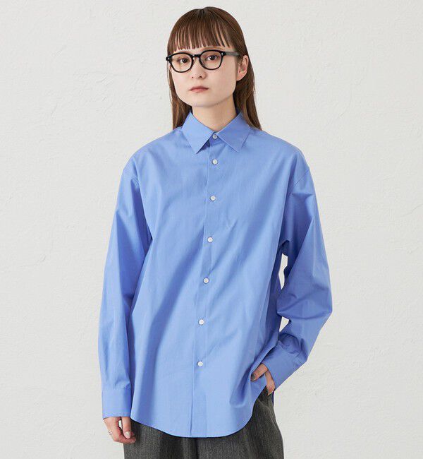 MACKINTOSH PHILOSOPHY「GREY LABEL 【THOMAS MASON】レギュラーカラーシャツ」|シャツ・ブラウス|ブルー無地