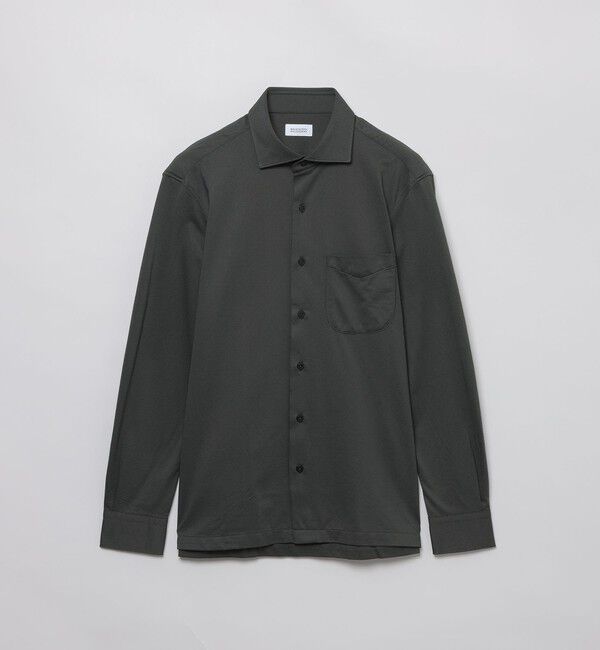 MACKINTOSH PHILOSOPHY「ホリゾンタルワイド ジャージーシャツ ギンガム/無地」|シャツ・ブラウス|グレー