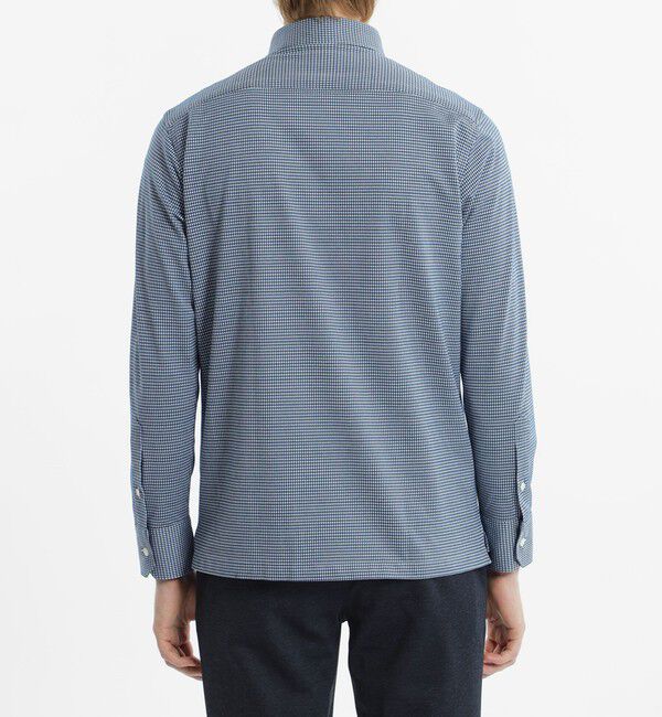 MACKINTOSH PHILOSOPHY「ホリゾンタルワイド ジャージーシャツ ギンガム/無地」|シャツ・ブラウス|