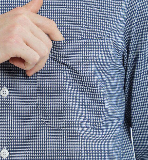 MACKINTOSH PHILOSOPHY「ホリゾンタルワイド ジャージーシャツ ギンガム/無地」|シャツ・ブラウス|