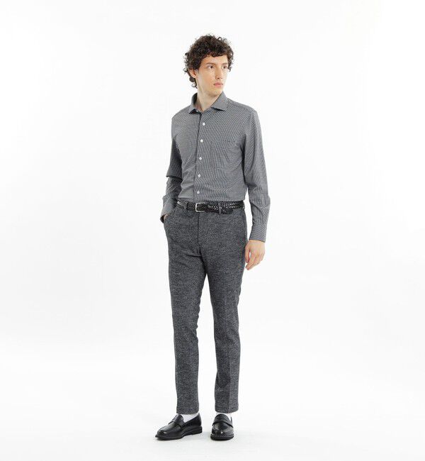 MACKINTOSH PHILOSOPHY「ホリゾンタルワイド ジャージーシャツ ギンガム/無地」|シャツ・ブラウス|