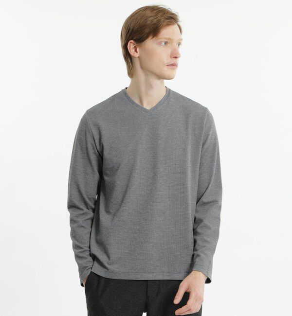 MACKINTOSH PHILOSOPHY「ストレッチミラノリブ VネックロンＴ」|Tシャツ・カットソー|グレー