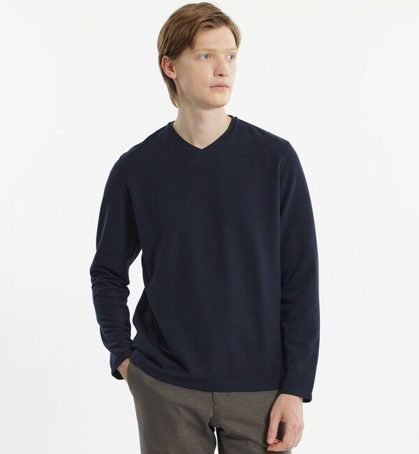 MACKINTOSH PHILOSOPHY「ストレッチミラノリブ VネックロンＴ」|Tシャツ・カットソー|ネイビー