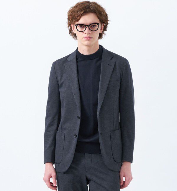 MACKINTOSH PHILOSOPHY「テーラードジャージー ジャケット チドリ/バーズアイ」|テーラードジャケット|ネイビーバーズアイ