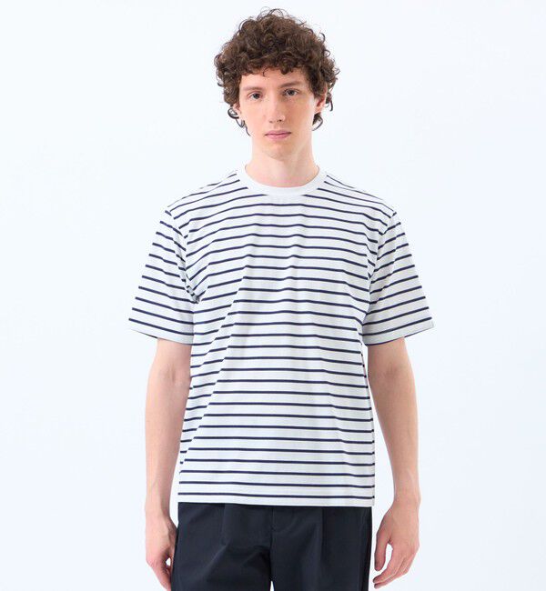 MACKINTOSH PHILOSOPHY「ポップコーンボーダー クルーネックTシャツ」|Tシャツ・カットソー|オフホワイト