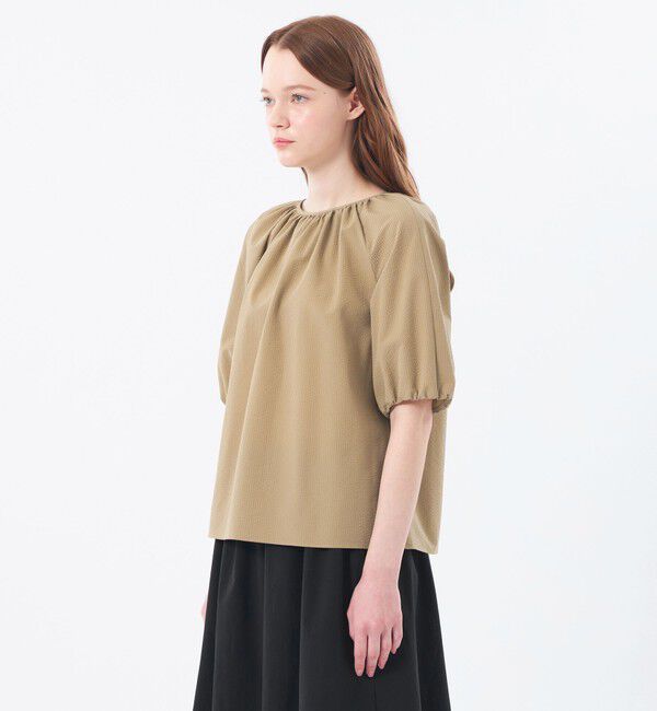 MACKINTOSH PHILOSOPHY「サマーサッカーギャザーブラウス」|シャツ・ブラウス|