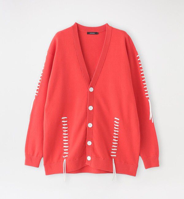  「ポイントスレッド カーディガン」|ニット・セーター|オレンジ