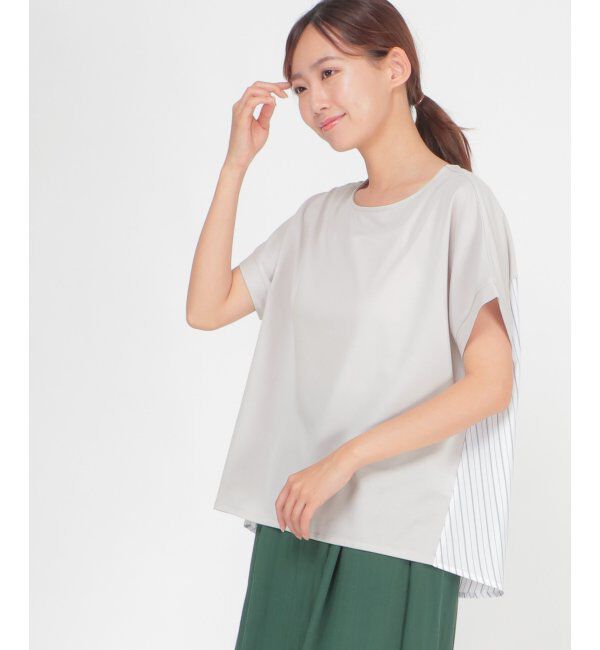 ikka「異素材切り替え裾ラウンドプルオーバー」|その他|