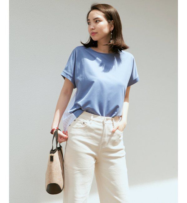 ikka「異素材切り替え裾ラウンドプルオーバー」|その他|