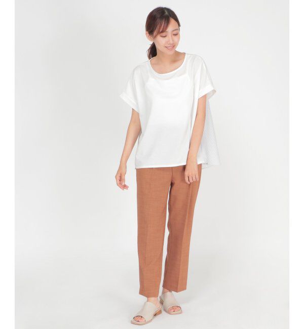 ikka「異素材切り替え裾ラウンドプルオーバー」|その他|