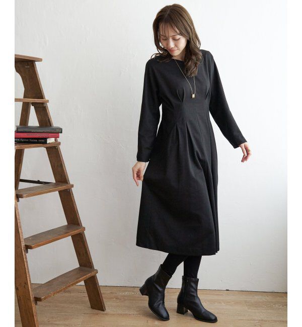 IKKA LOUNGE「カットジャガードワンピース」|ドレス|