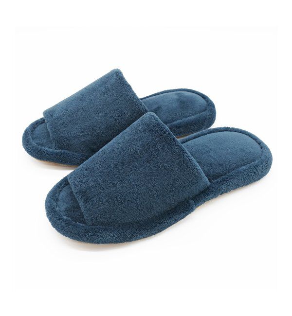 TOKYO DESIGN CHANNEL「マイクロファイバー外縫いスリッパ」|ルームシューズ|ネイビー