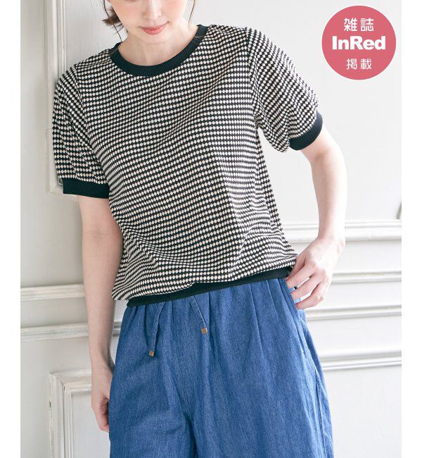 ikka「ハニカム柄ジャガードカットソー」|その他|