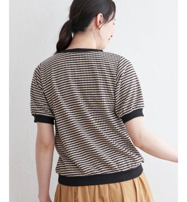 ikka「ハニカム柄ジャガードカットソー」|その他|