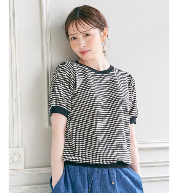 ikka「ハニカム柄ジャガードカットソー」|その他|