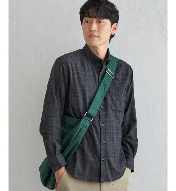 ikka「イージーケアフランネルチェックシャツ」|シャツ・ブラウス|チャコール