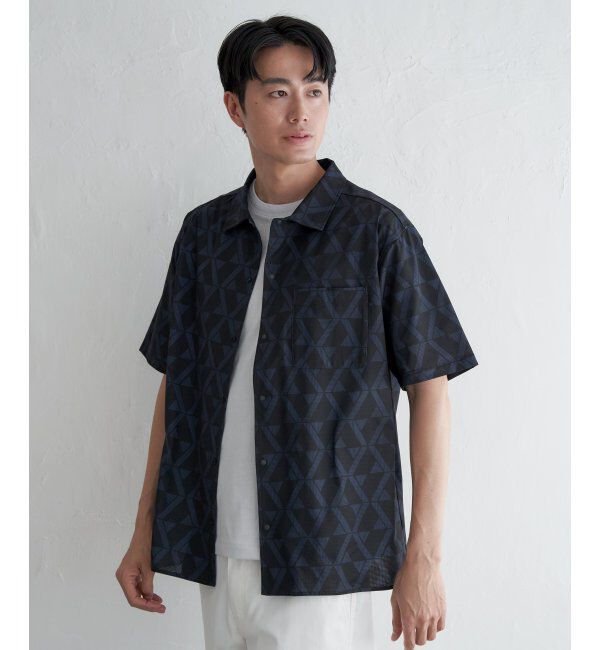 ikka「【吸水速乾／セットアップ対応】GOKU楽AIRレギュラーシャツ」|シャツ・ブラウス|ブラック