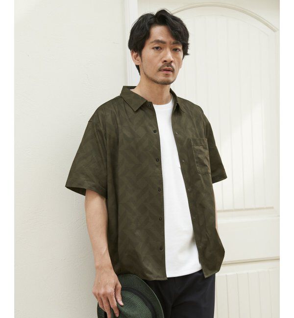 ikka「【吸水速乾／セットアップ対応】GOKU楽AIRレギュラーシャツ」|シャツ・ブラウス|オリーブ