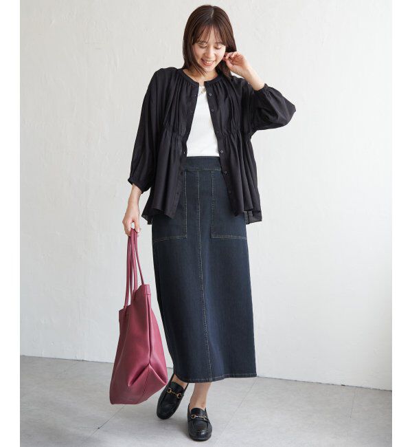 ikka「GOKU楽Iラインタイトスカート」|スカート|