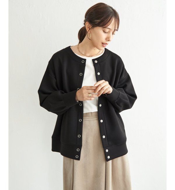 ikka「GOKU楽ダンボールカーディガン」|カーディガン|ブラック